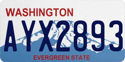 WA license plate AYX2893