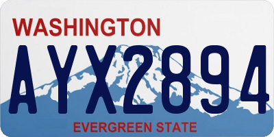 WA license plate AYX2894