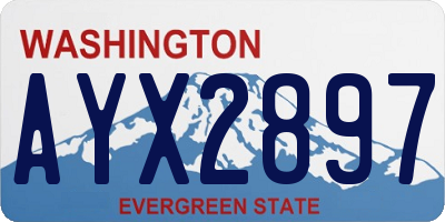 WA license plate AYX2897