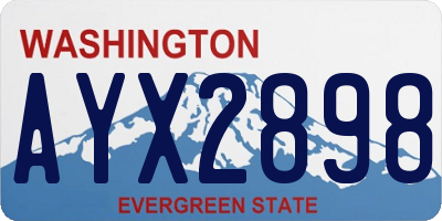 WA license plate AYX2898