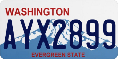 WA license plate AYX2899