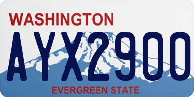 WA license plate AYX2900