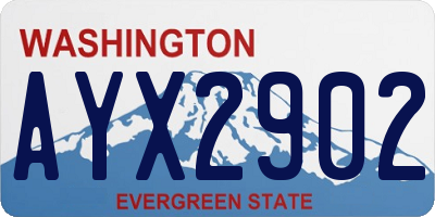 WA license plate AYX2902