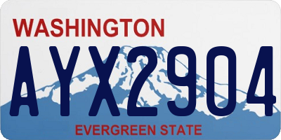 WA license plate AYX2904