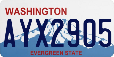 WA license plate AYX2905