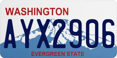 WA license plate AYX2906