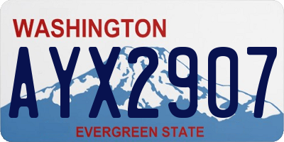 WA license plate AYX2907