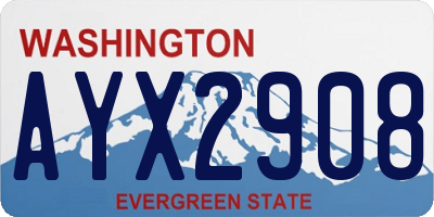 WA license plate AYX2908