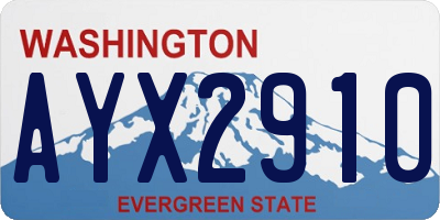 WA license plate AYX2910