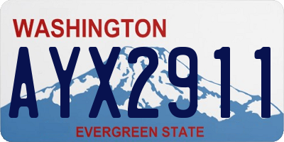 WA license plate AYX2911