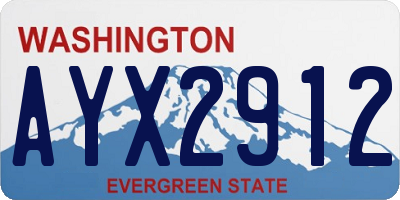 WA license plate AYX2912