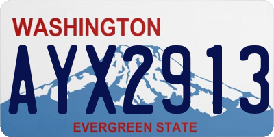 WA license plate AYX2913