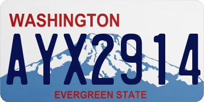 WA license plate AYX2914