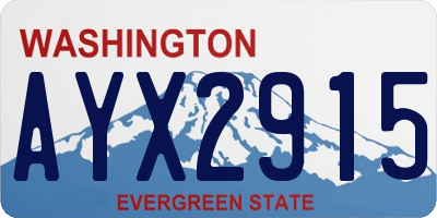 WA license plate AYX2915