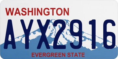 WA license plate AYX2916