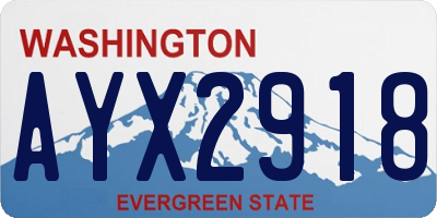 WA license plate AYX2918