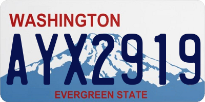 WA license plate AYX2919