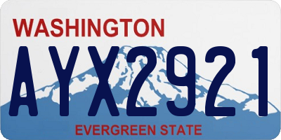 WA license plate AYX2921