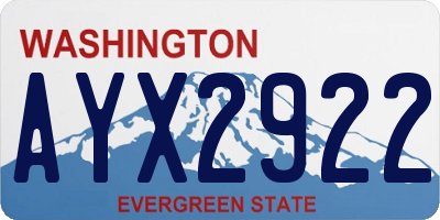 WA license plate AYX2922