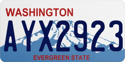 WA license plate AYX2923