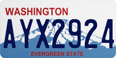 WA license plate AYX2924