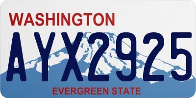 WA license plate AYX2925