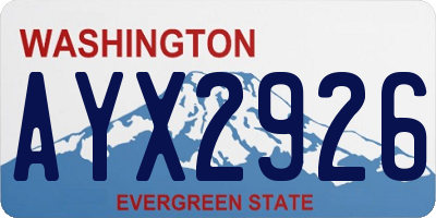 WA license plate AYX2926