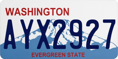 WA license plate AYX2927