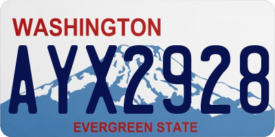 WA license plate AYX2928