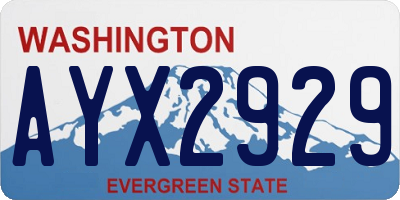 WA license plate AYX2929