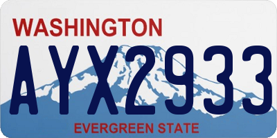 WA license plate AYX2933