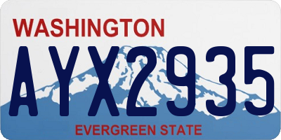 WA license plate AYX2935