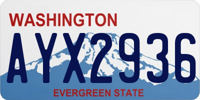 WA license plate AYX2936