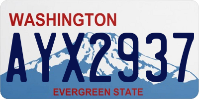 WA license plate AYX2937