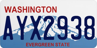 WA license plate AYX2938