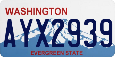 WA license plate AYX2939