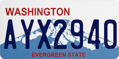 WA license plate AYX2940