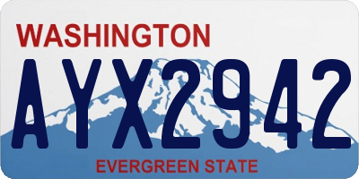 WA license plate AYX2942