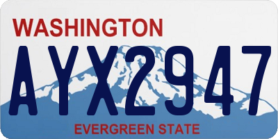 WA license plate AYX2947