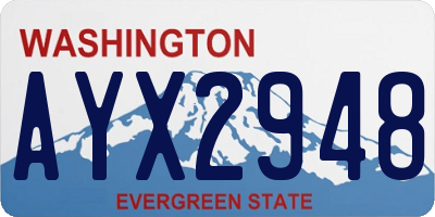 WA license plate AYX2948