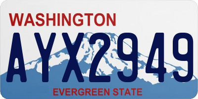 WA license plate AYX2949