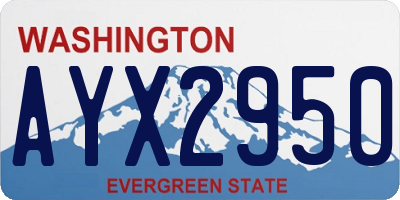 WA license plate AYX2950