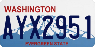 WA license plate AYX2951