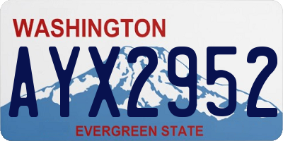 WA license plate AYX2952