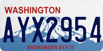 WA license plate AYX2954