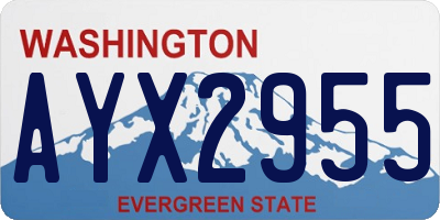 WA license plate AYX2955