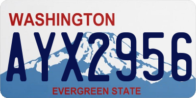 WA license plate AYX2956