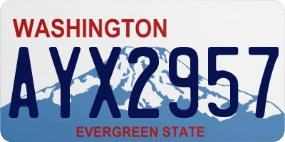 WA license plate AYX2957