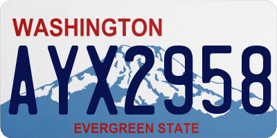 WA license plate AYX2958