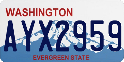 WA license plate AYX2959